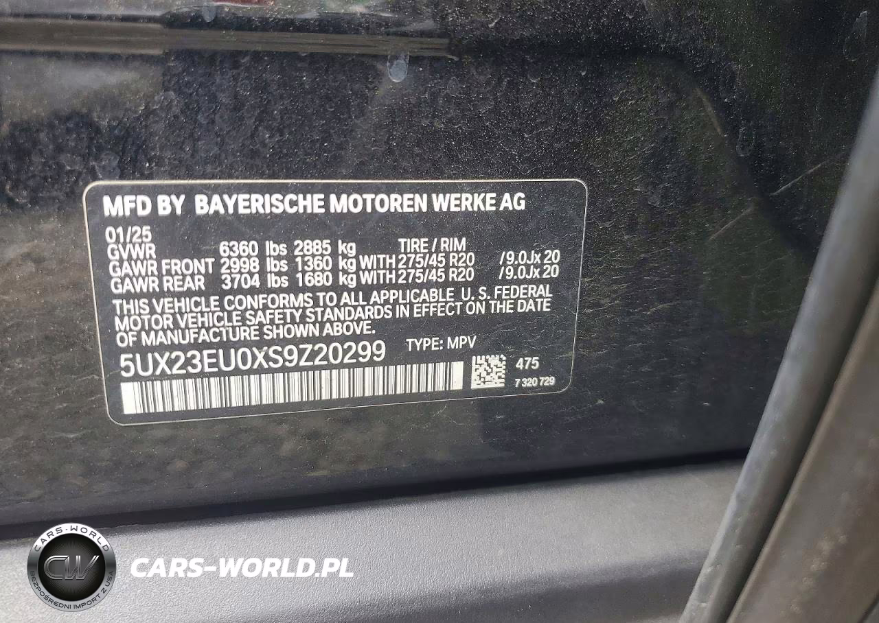 2025 BMW X5 xDrive40I VIN:5UX23EU0XS9Z20299 - 14