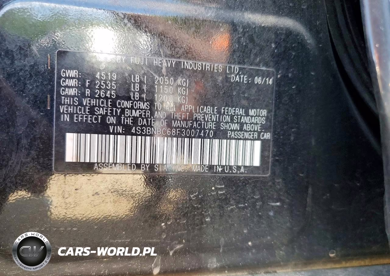 2015 Subaru Legacy 2.5I Premium VIN:4S3BNBC68F3007470 - 12