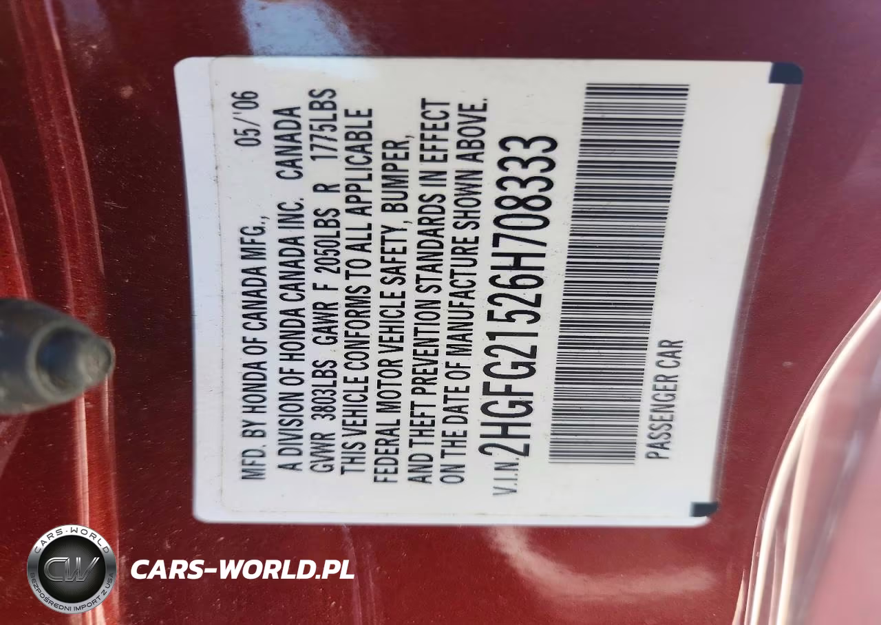 2006 Honda Civic Si VIN:2HGFG21526H708333 - 13
