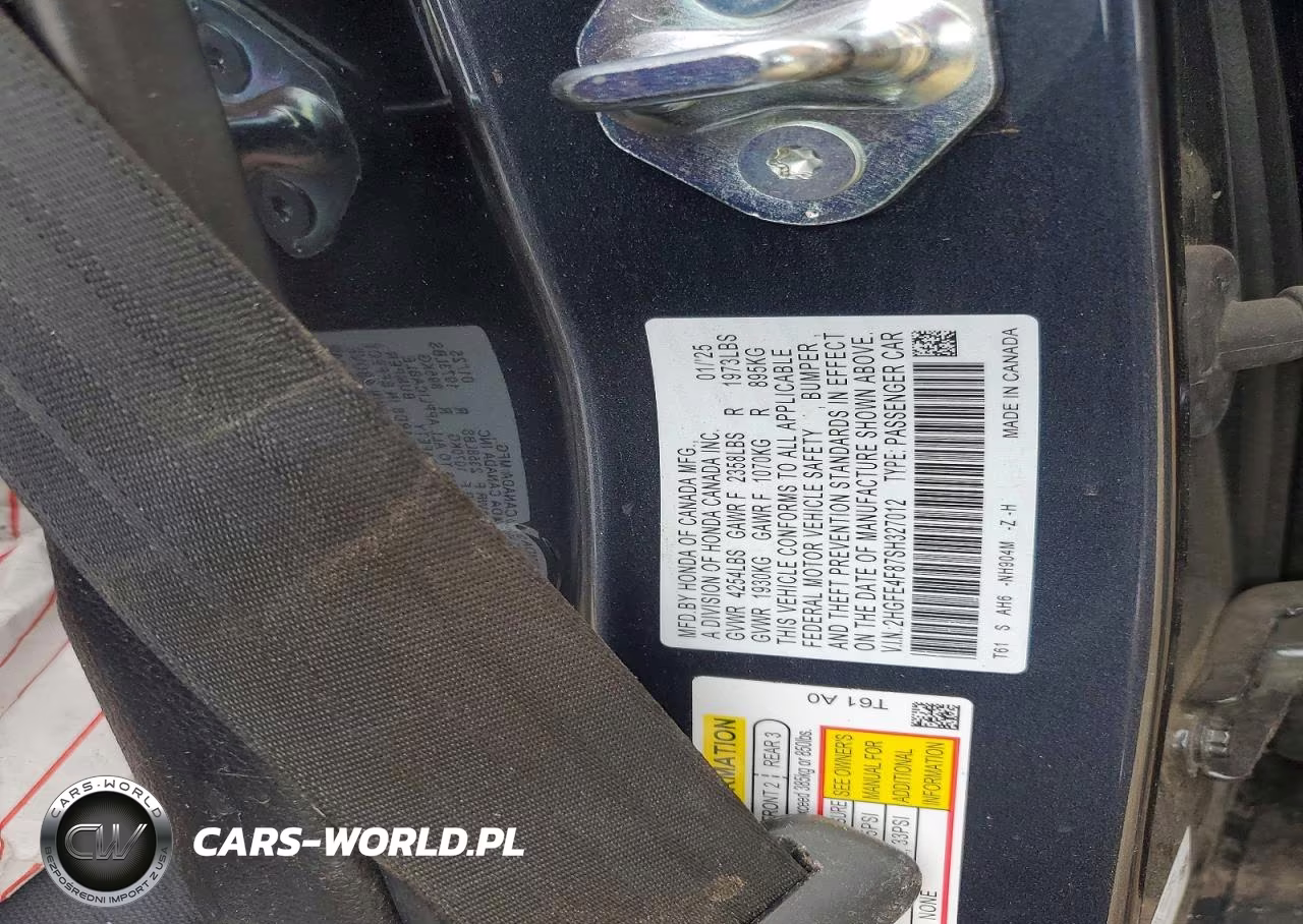 2025 Honda Civic VIN:2HGFE4F87SH327012 - 13