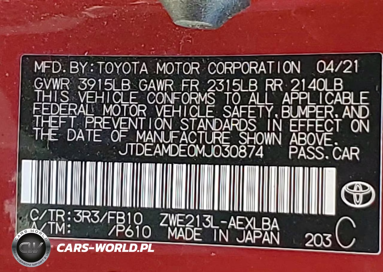 2021 Toyota Corolla Le VIN:JTDEAMDE0MJ030874 - 12