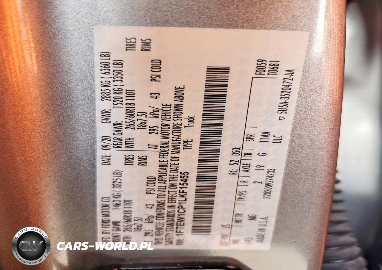 2020 Ford F150 Supercrew VIN:1FTEW1CP1LKF15455 - 12