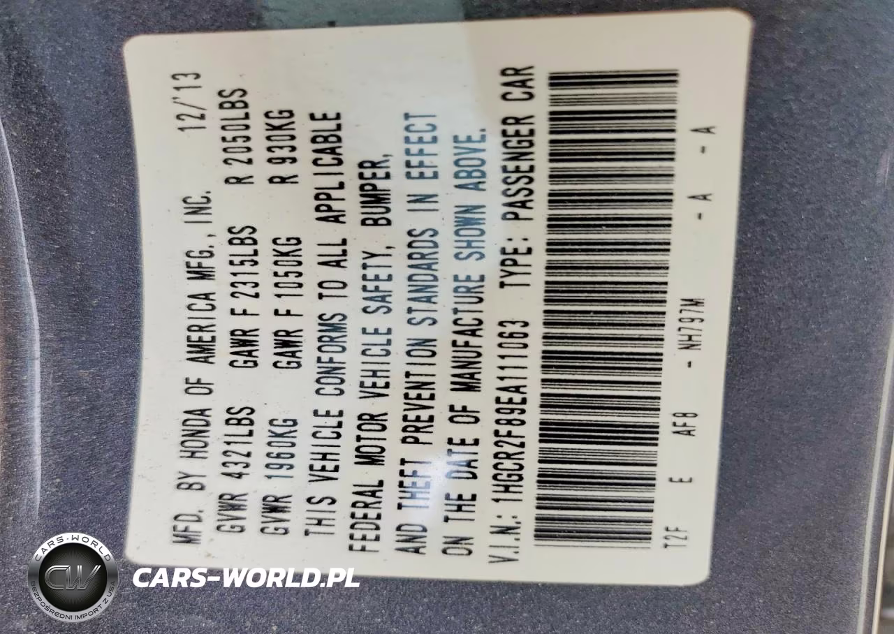 2014 Honda Accord Exl VIN:1HGCR2F89EA111063 - 12