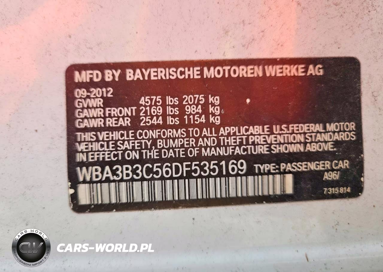 2013 BMW 328 Xi VIN:WBA3B3C56DF535169 - 12