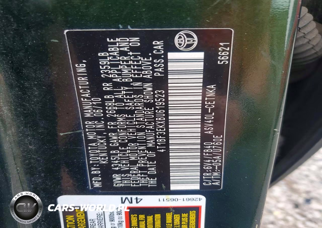 2011 Toyota Camry Le VIN:4T1BF3EKXBU619523 - 13