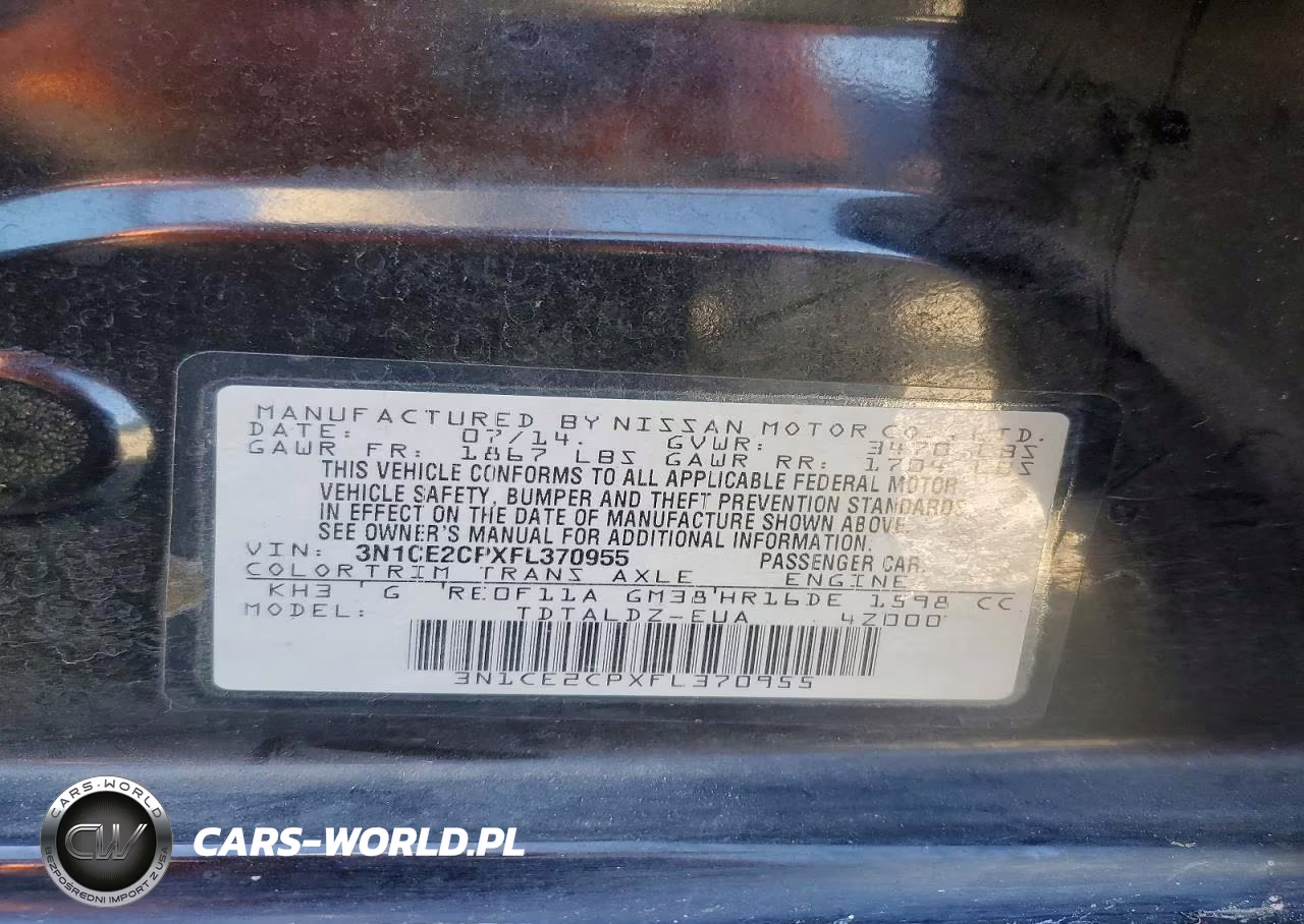 2015 Nissan Versa Note Sv VIN:3N1CE2CPXFL370955 - 13