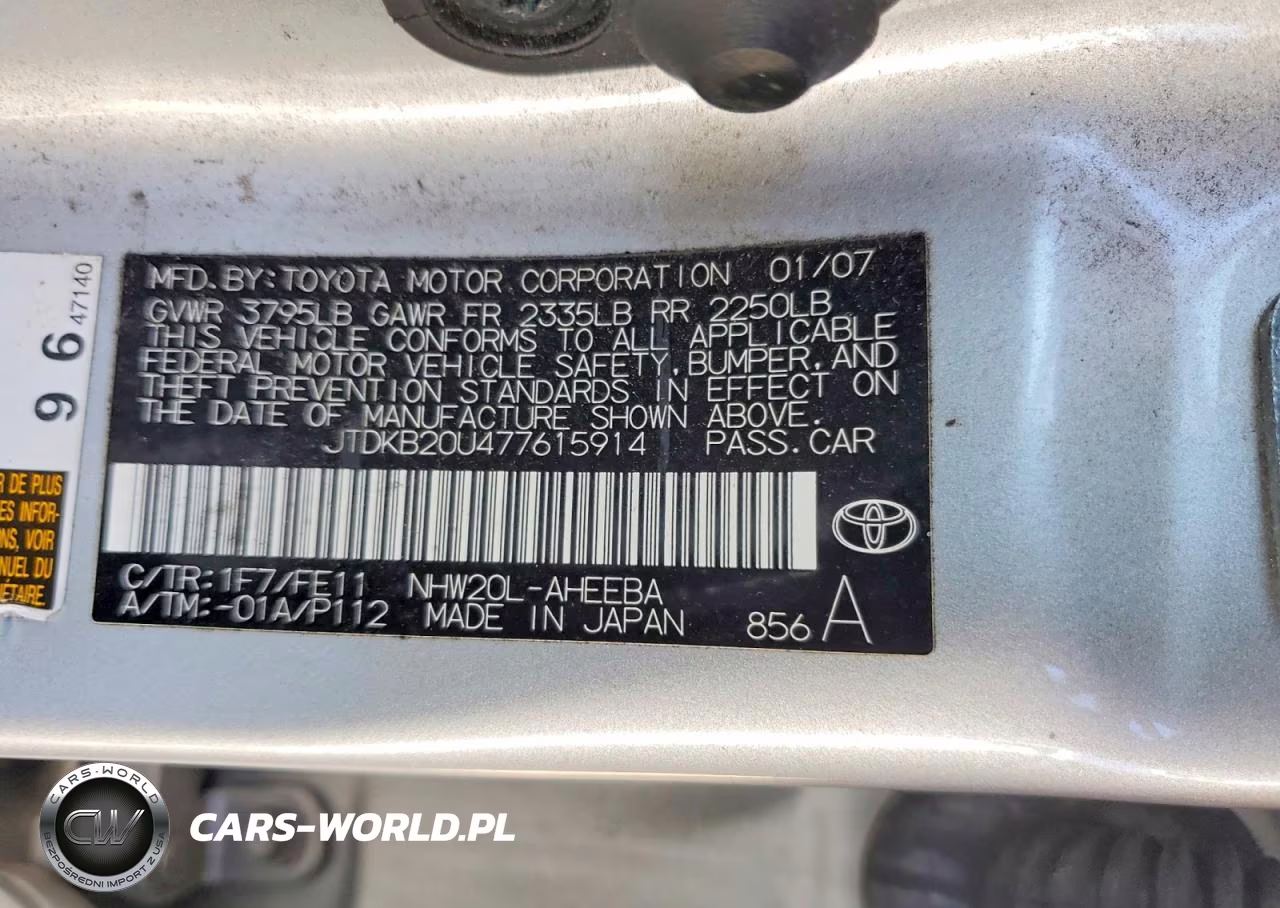 2007 Toyota Prius Touring VIN:JTDKB20U477615914 - 13