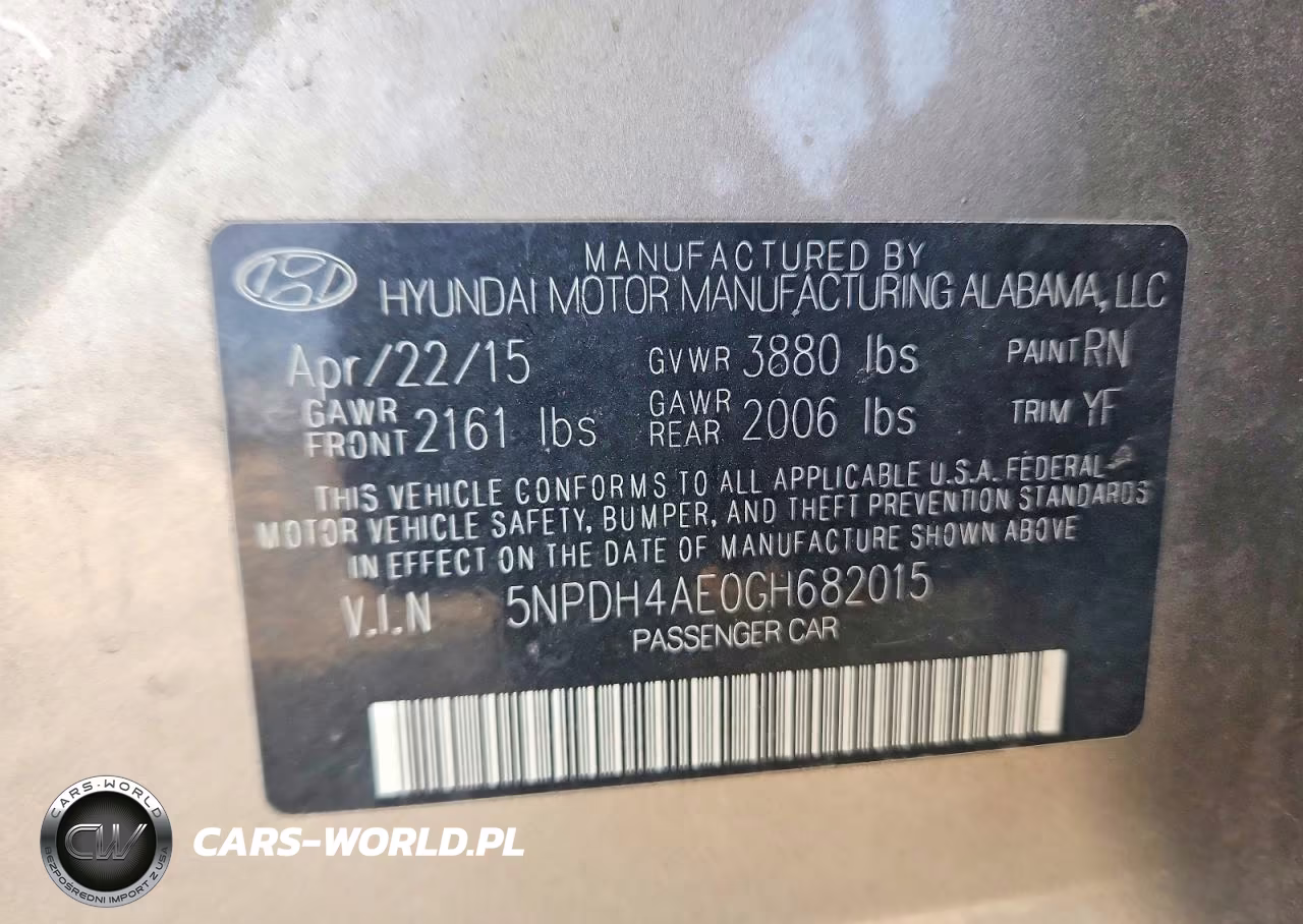2016 Hyundai Elantra Se VIN:5NPDH4AE0GH682015 - 12