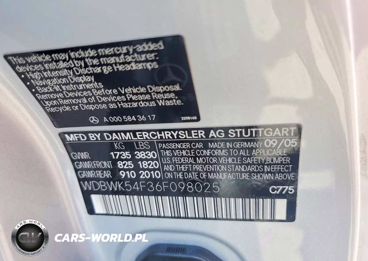 2006 Mercedes-Benz Slk 280 VIN:WDBWK54F36F098025 - 12