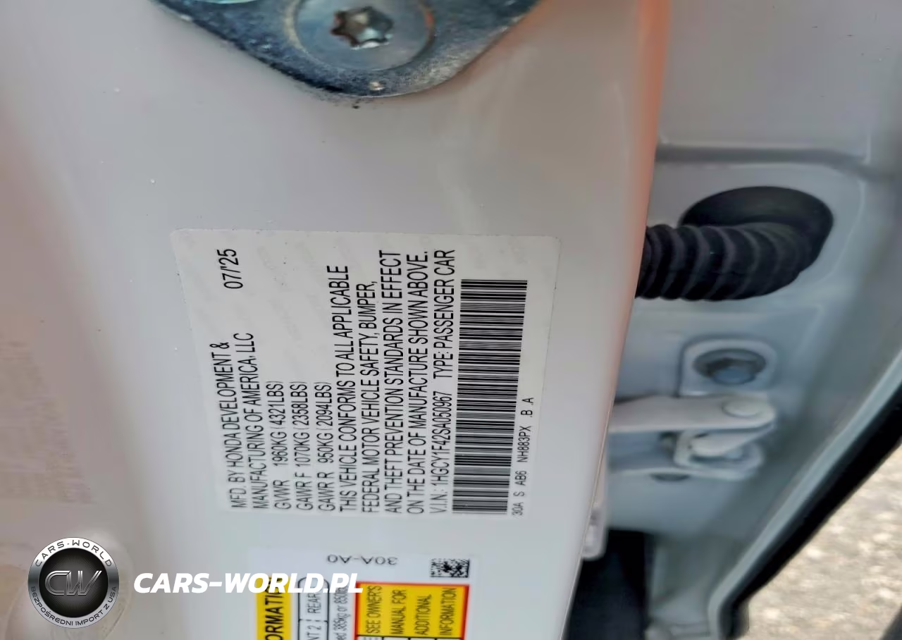 2025 Honda Accord VIN:1HGCY1F42SA050967 - 12