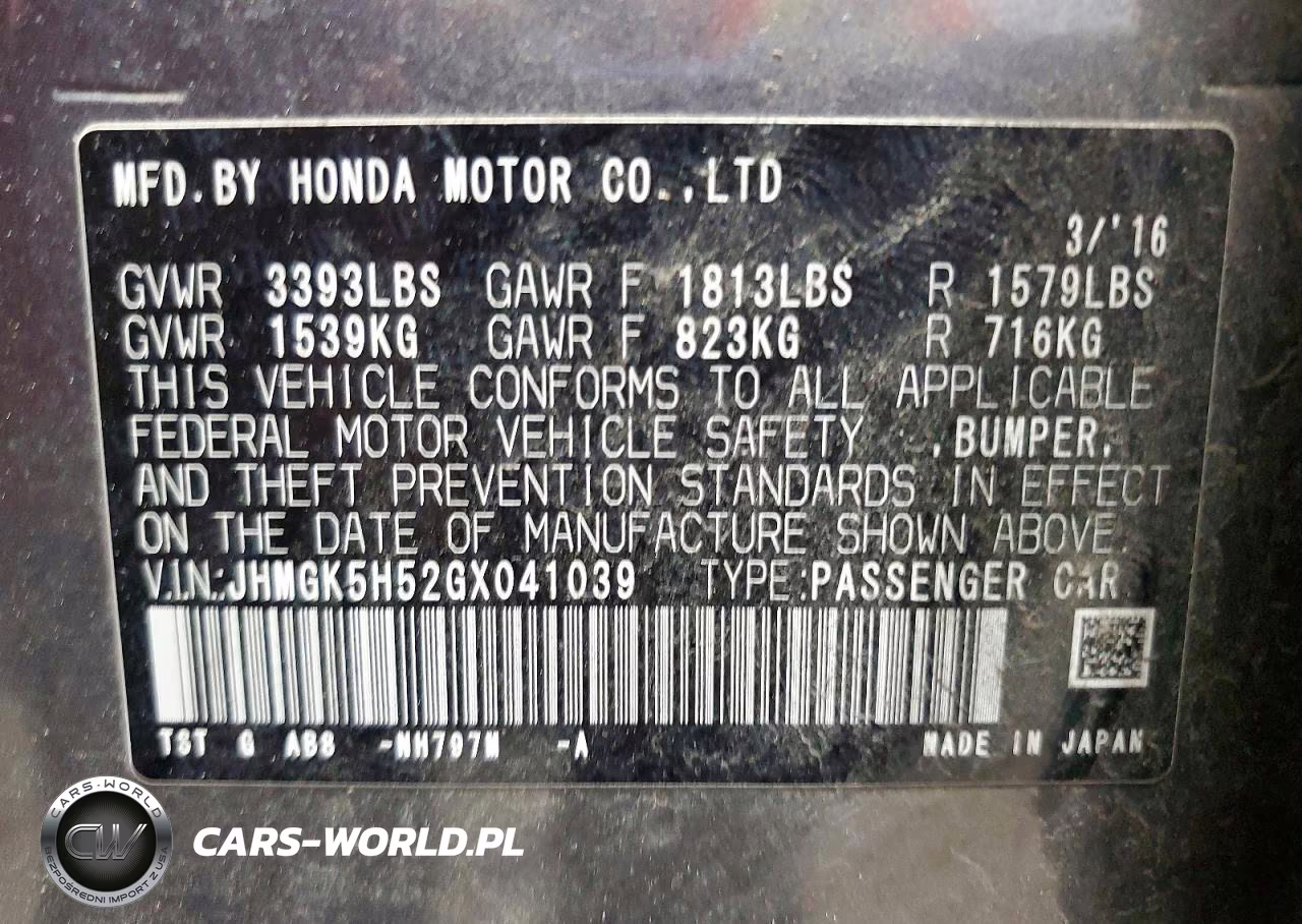 2016 Honda Fit Lx VIN:JHMGK5H52GX041039 - 12