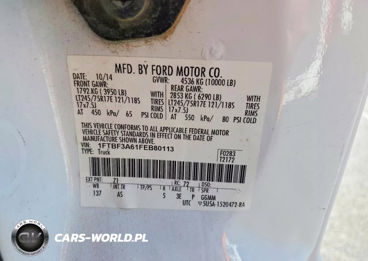 2015 Ford F350 Super Duty VIN:1FTBF3A61FEB80113 - 12