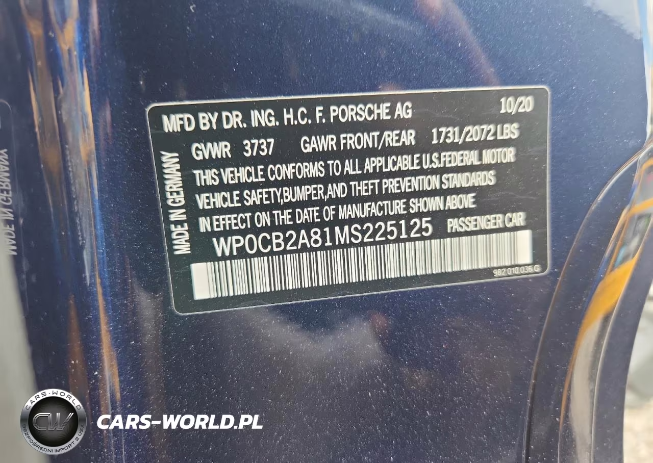 2021 Porsche Boxster S VIN:WP0CB2A81MS225125 - 12