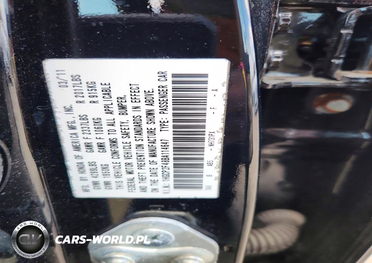 2011 Honda Accord Lxp VIN:1HGCP2F48BA114647 - 12
