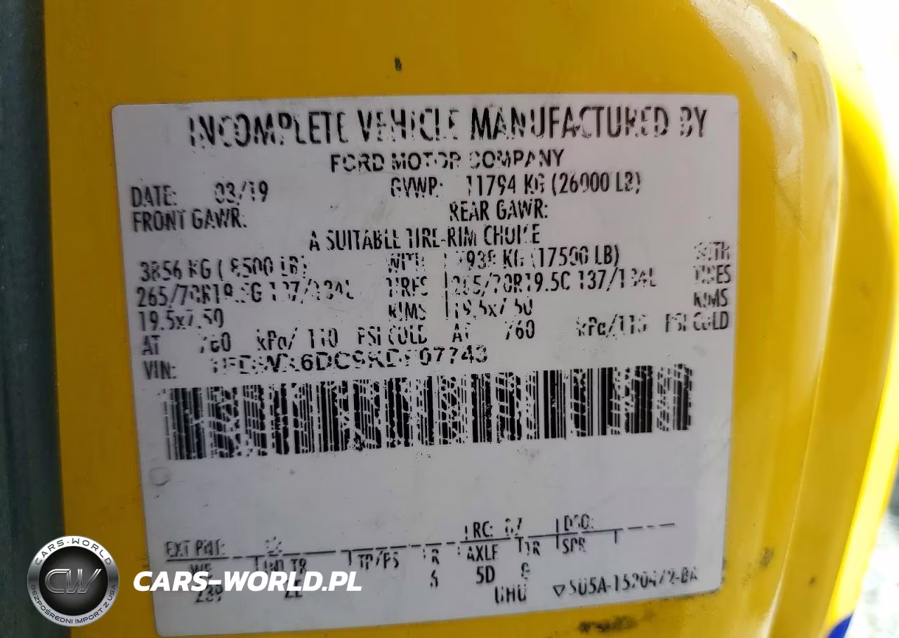 2019 Ford F650 Super Duty VIN:1FDWX6DC9KDF07743 - 12