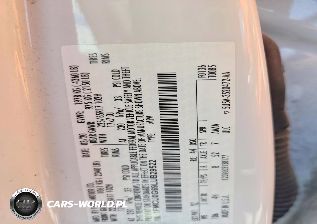 2020 Ford Escape Se VIN:1FMCU0G69LUB29522 - 13