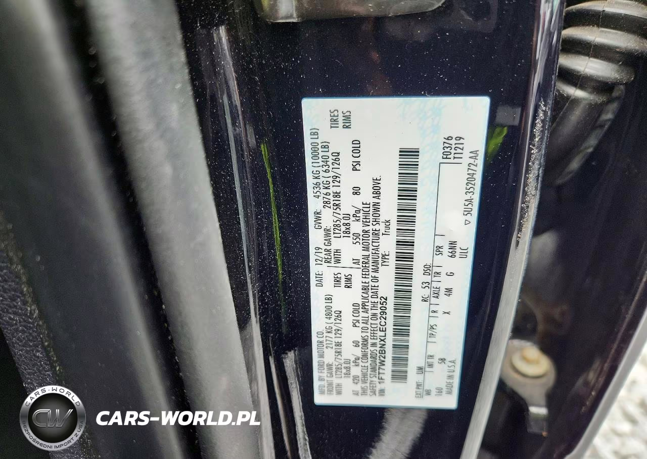 2020 Ford F250 Super Duty VIN:1FT7W2BNXLEC29052 - 12