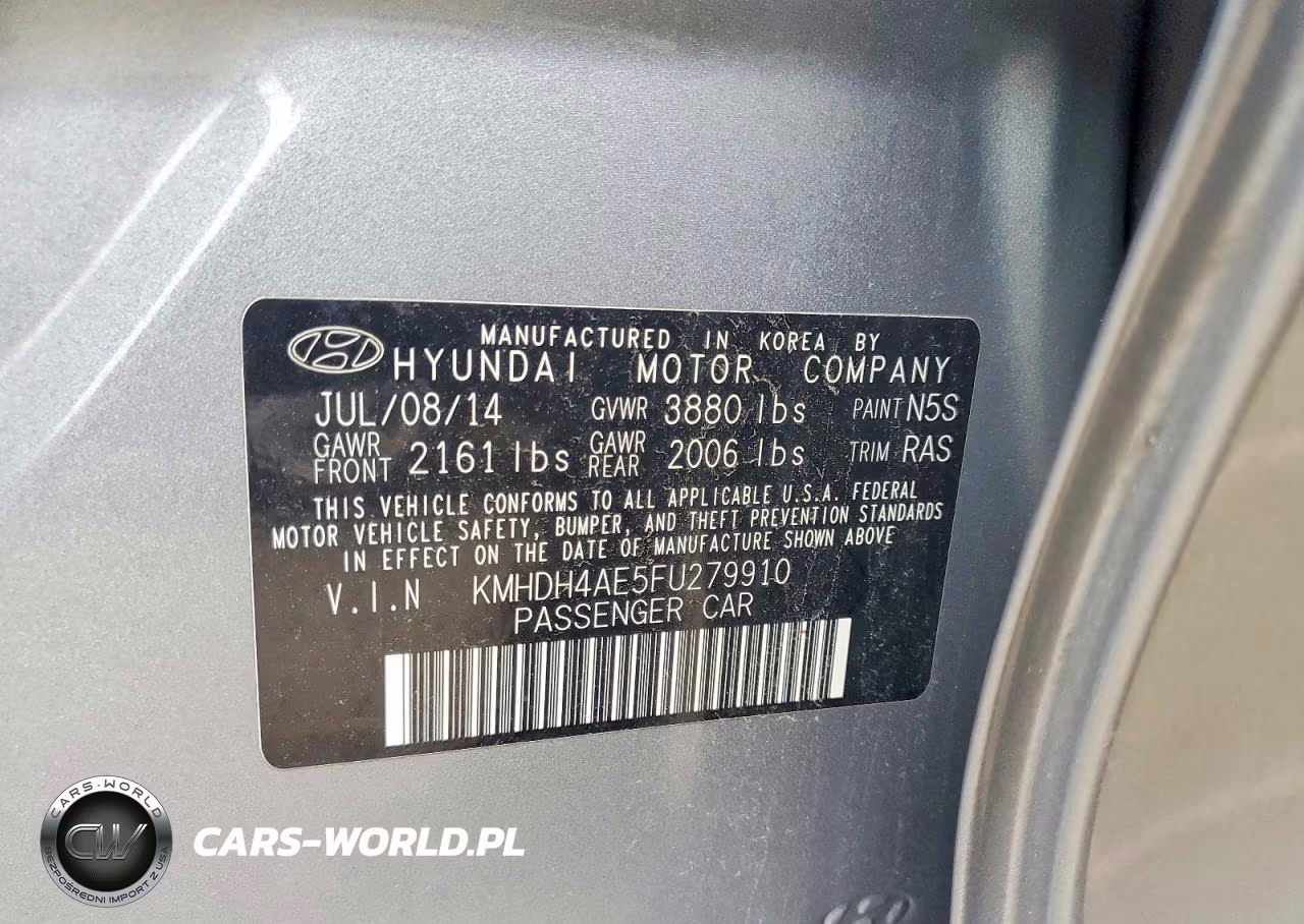 2015 Hyundai Elantra Se VIN:KMHDH4AE5FU279910 - 13
