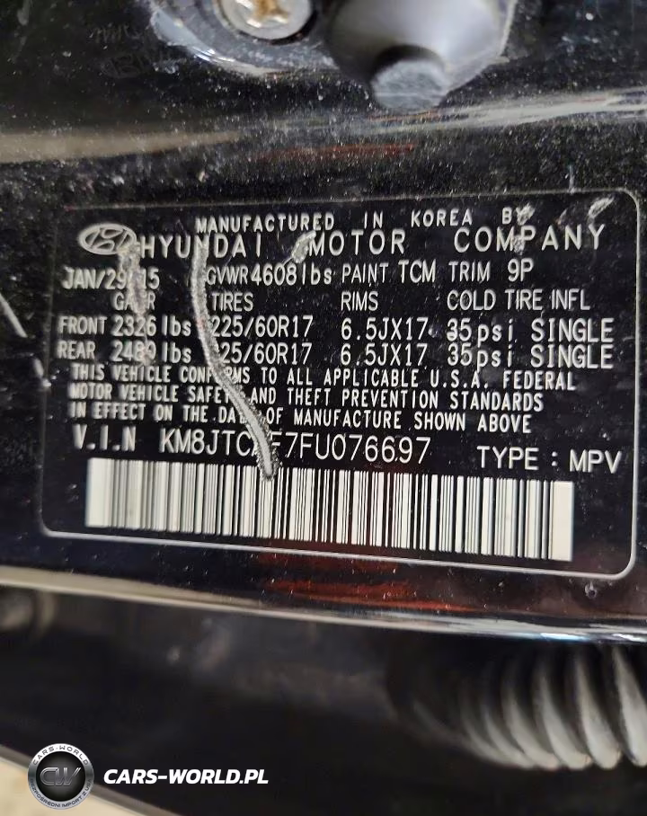 2015 Hyundai Tucson Gls VIN:KM8JTCAF7FU076697 - 13
