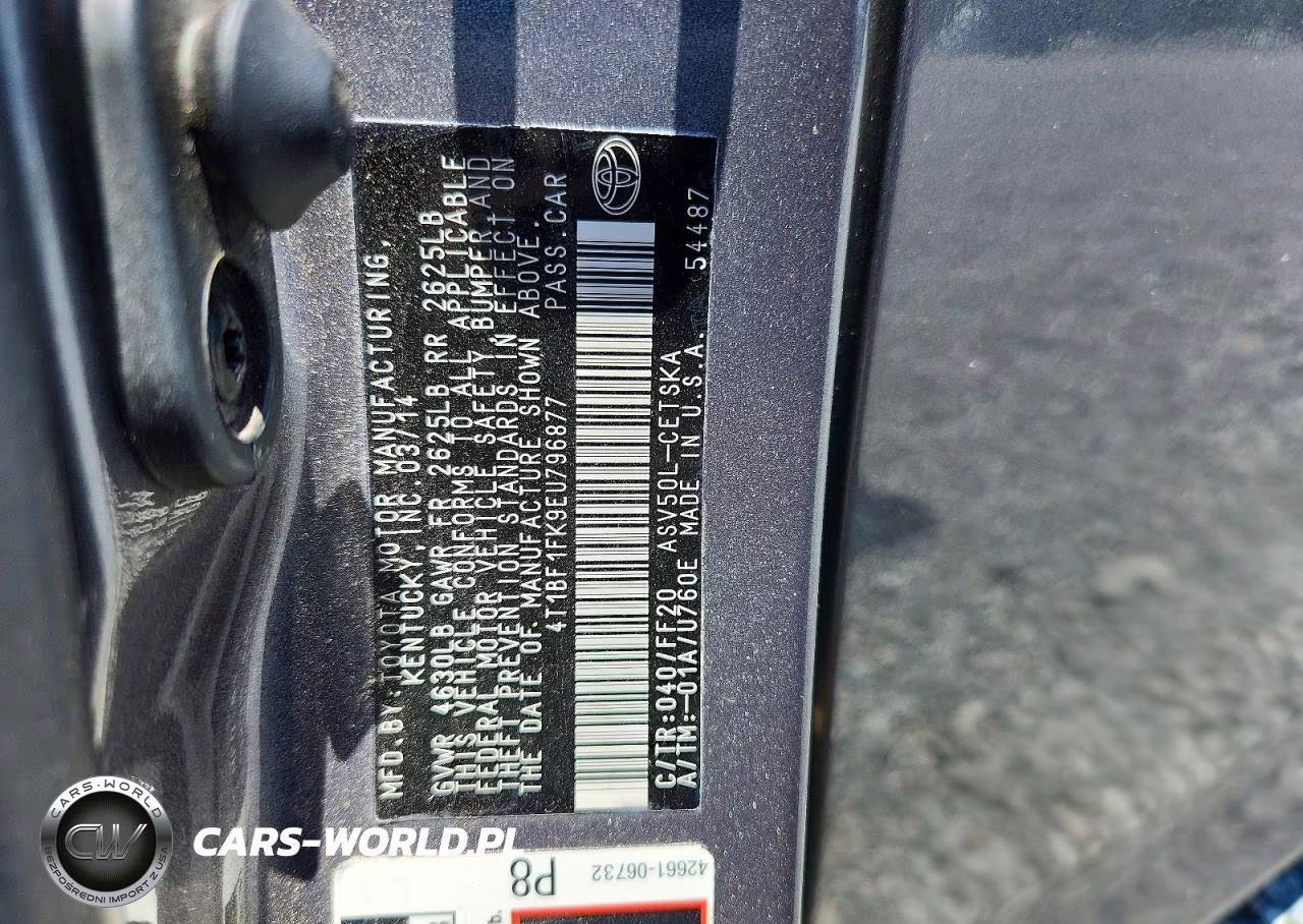 2014 Toyota Camry Se Sport VIN:4T1BF1FK9EU796877 - 12