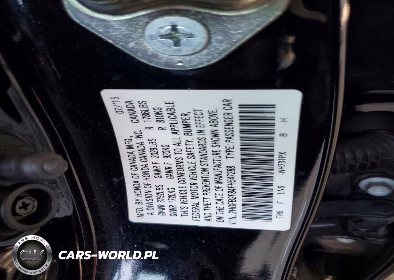 2015 Honda Civic Ex VIN:2HGFB2F84FH547288 - 12