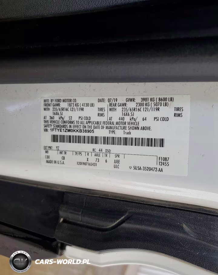 2019 Ford Transit T-150 VIN:1FTYE1ZM0KKB38905 - 13
