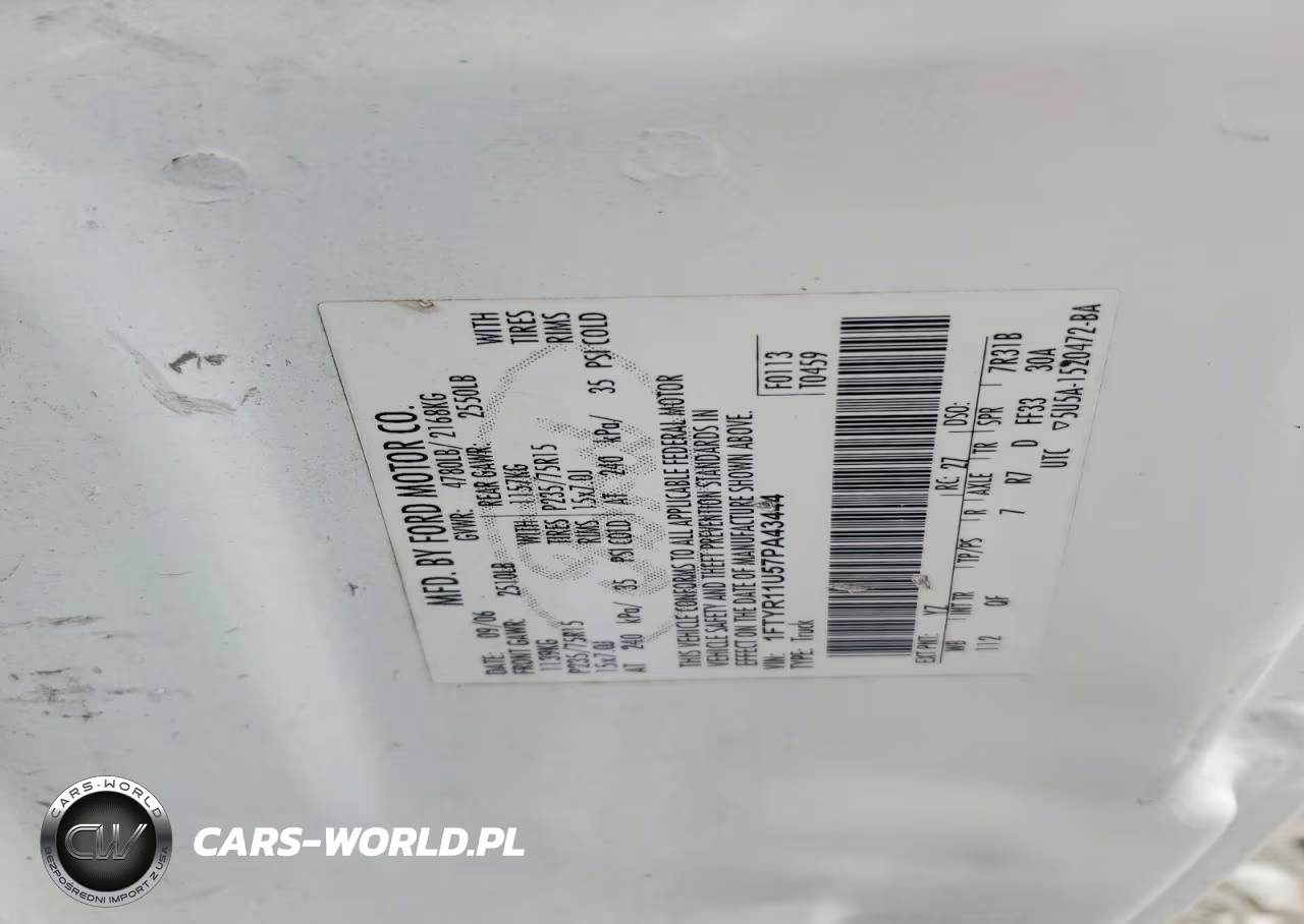 2007 Ford Ranger VIN:1FTYR11U57PA43444 - 12