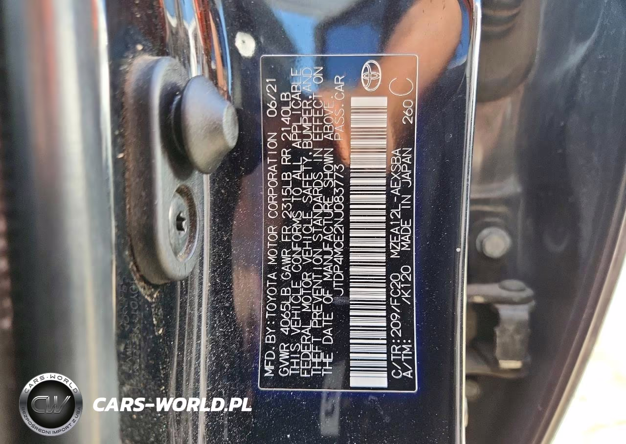 2022 Toyota Corolla Se VIN:JTDP4MCE2NJ083773 - 12