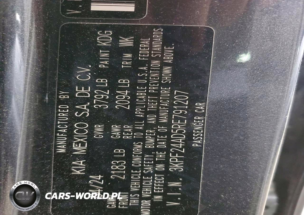 2024 Kia Forte Lxs VIN:3KPF24AD5RE791207 - 12