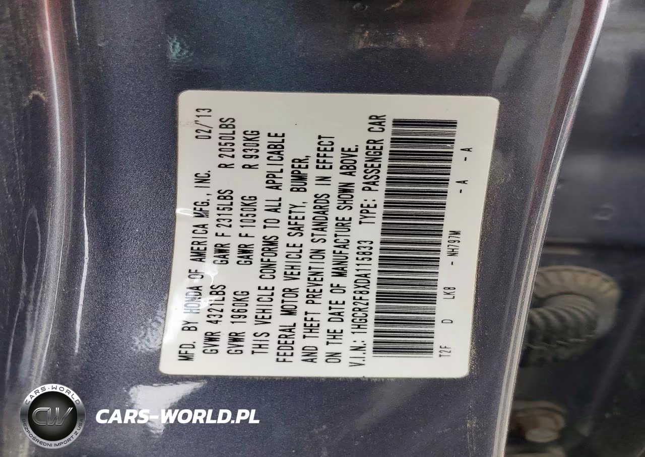 2013 Honda Accord Exl VIN:1HGCR2F8XDA115833 - 12