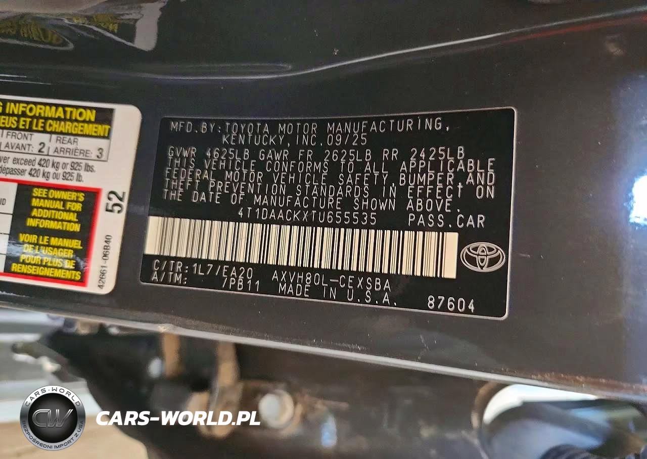 2026 Toyota Camry Se VIN:4T1DAACKXTU655535 - 12