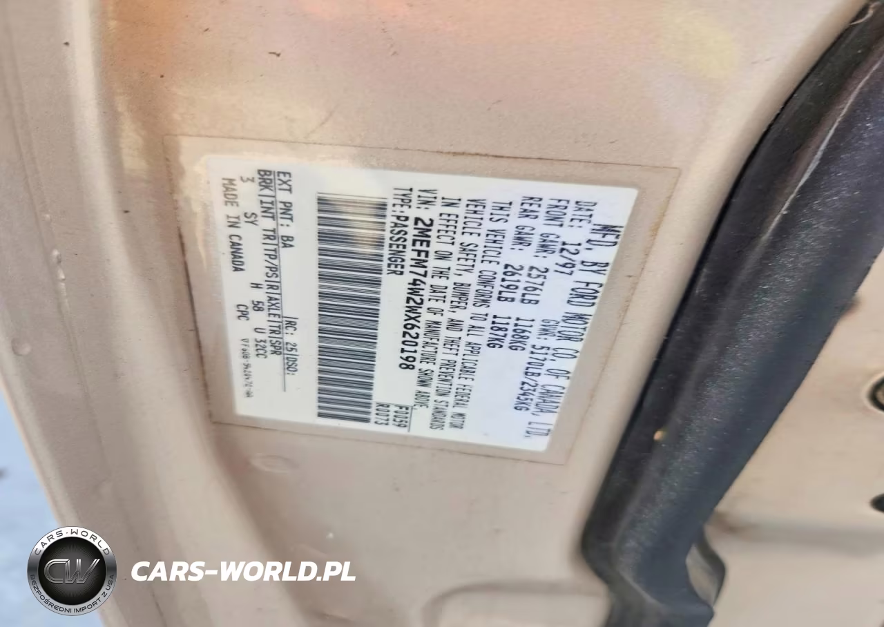 1998 Mercury Grand Marquis Gs VIN:2MEFM74W2WX620198 - 13