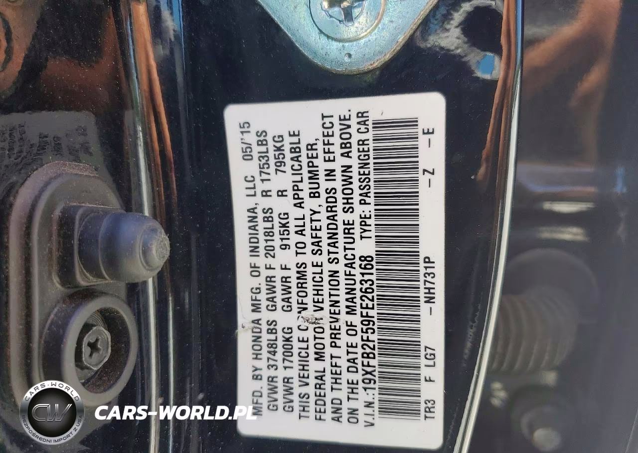 2015 Honda Civic Lx VIN:19XFB2F59FE263168 - 12