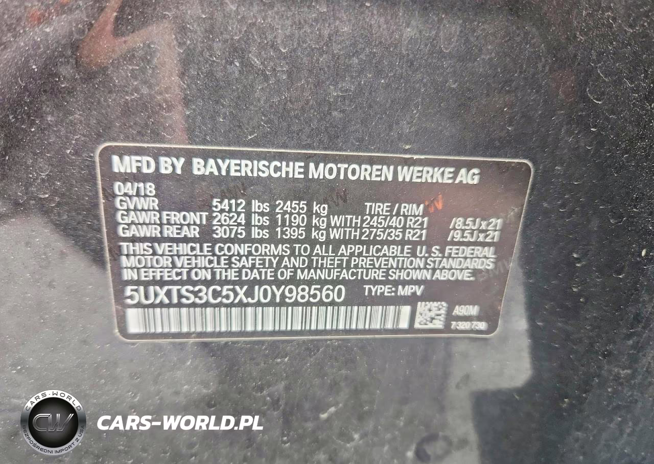 2018 BMW X3 xDrivem40I VIN:5UXTS3C5XJ0Y98560 - 13