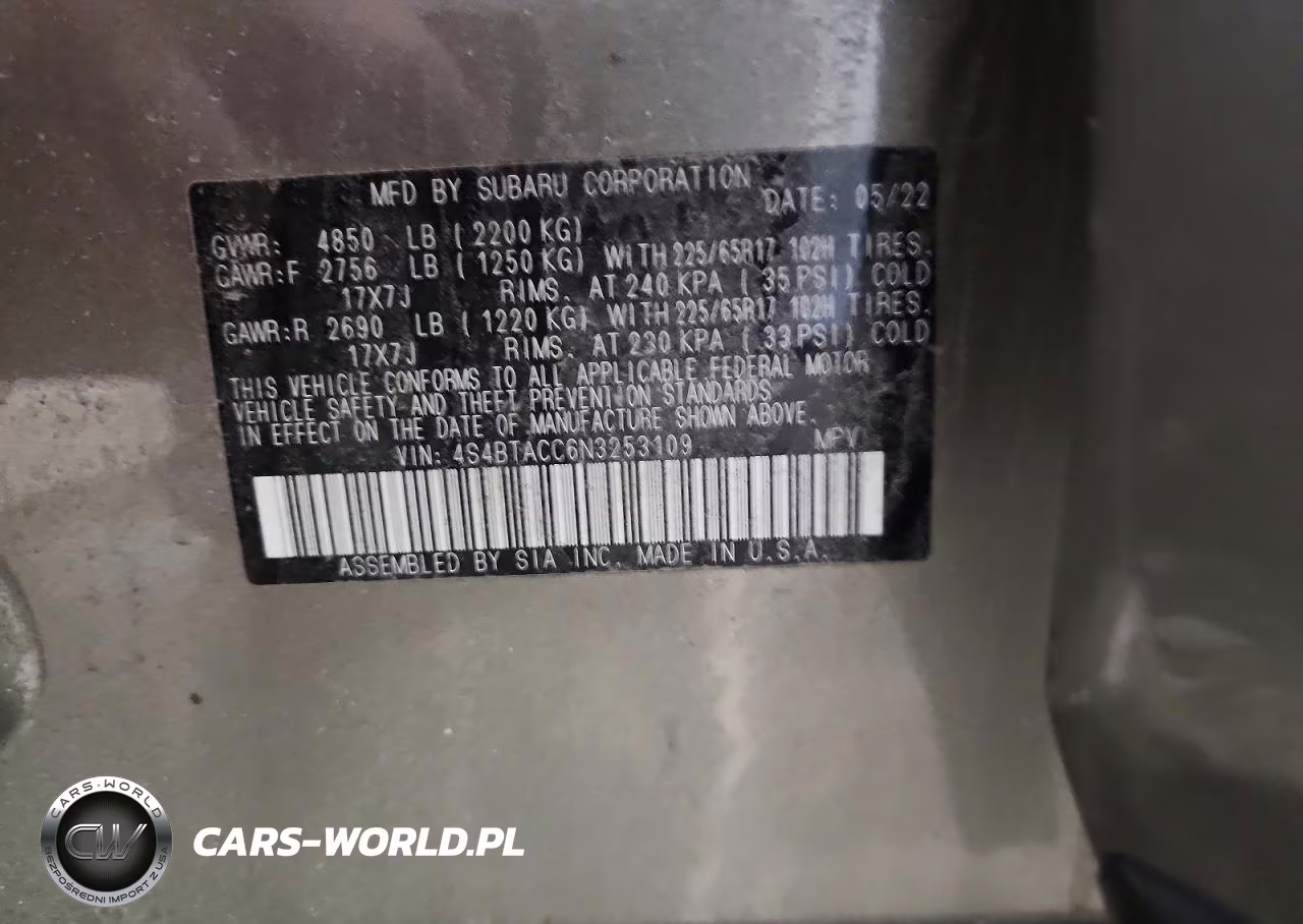 2022 Subaru Outback Premium VIN:4S4BTACC6N3253109 - 13