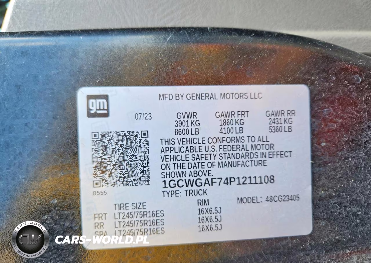 2023 Chevrolet Express 2500 Cargo Delivery Van VIN:1GCWGAF74P1211108 - 13