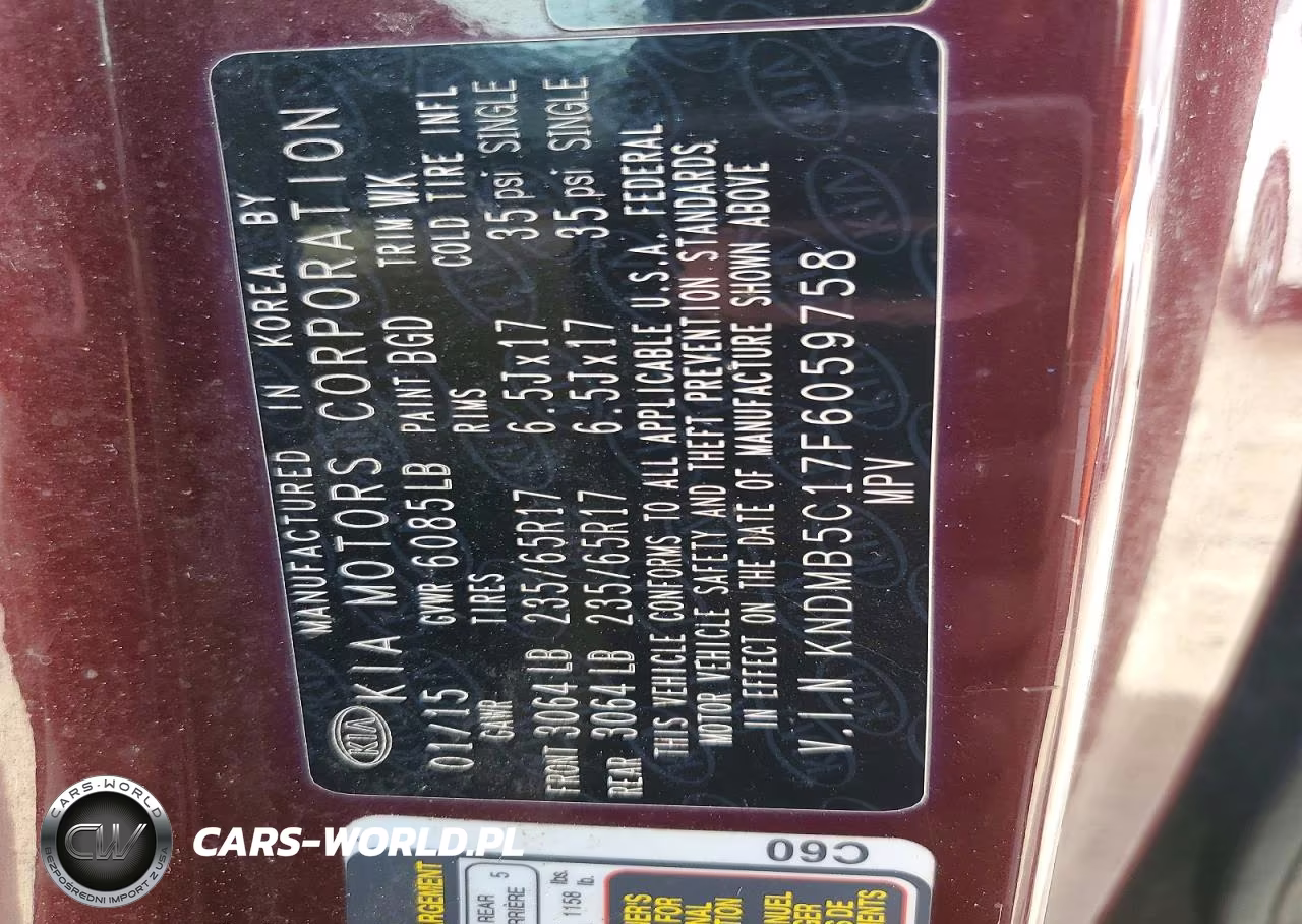 2015 Kia Sedona Lx VIN:KNDMB5C17F6059758 - 13