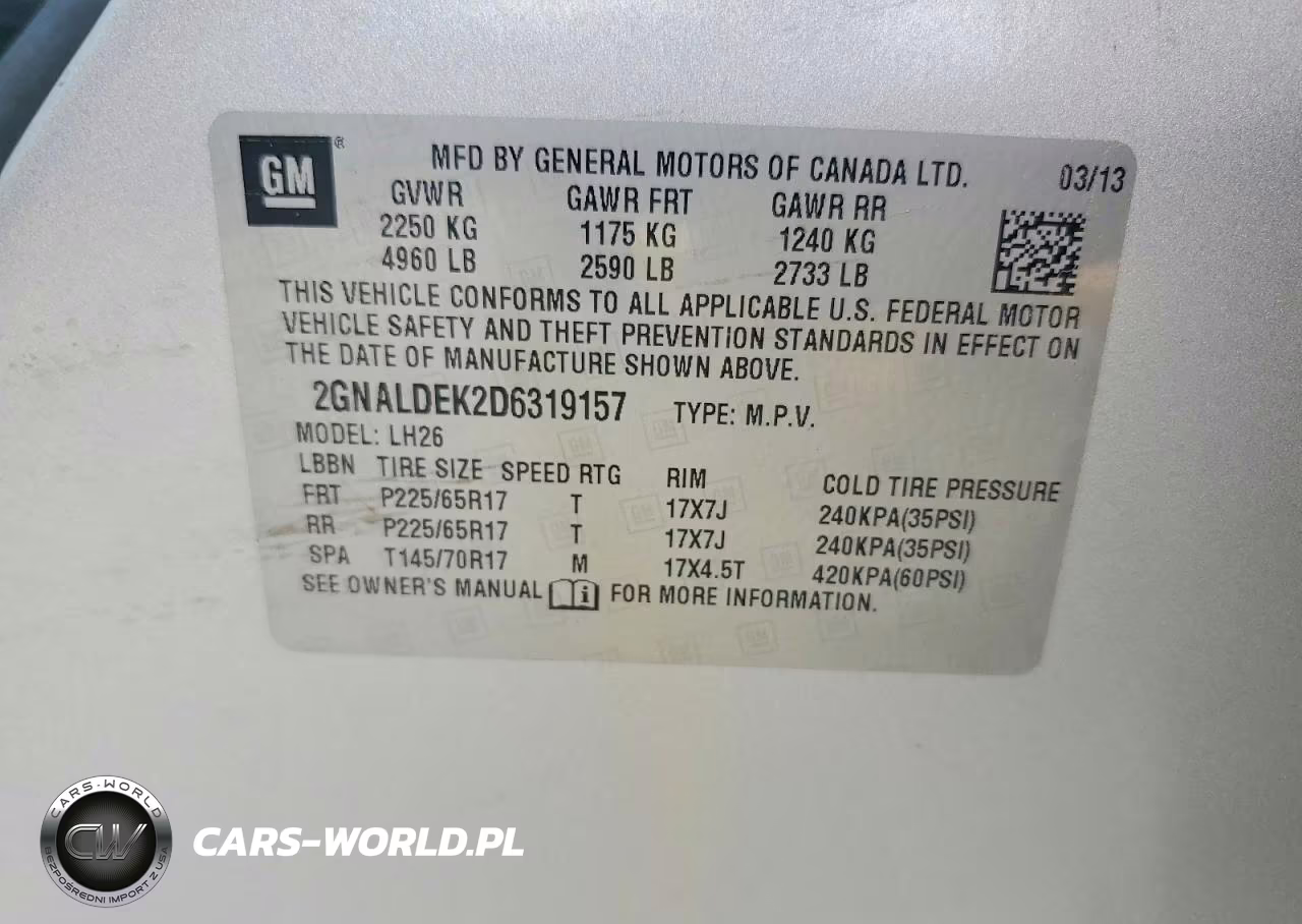 2013 Chevrolet Equinox Lt VIN:2GNALDEK2D6319157 - 14