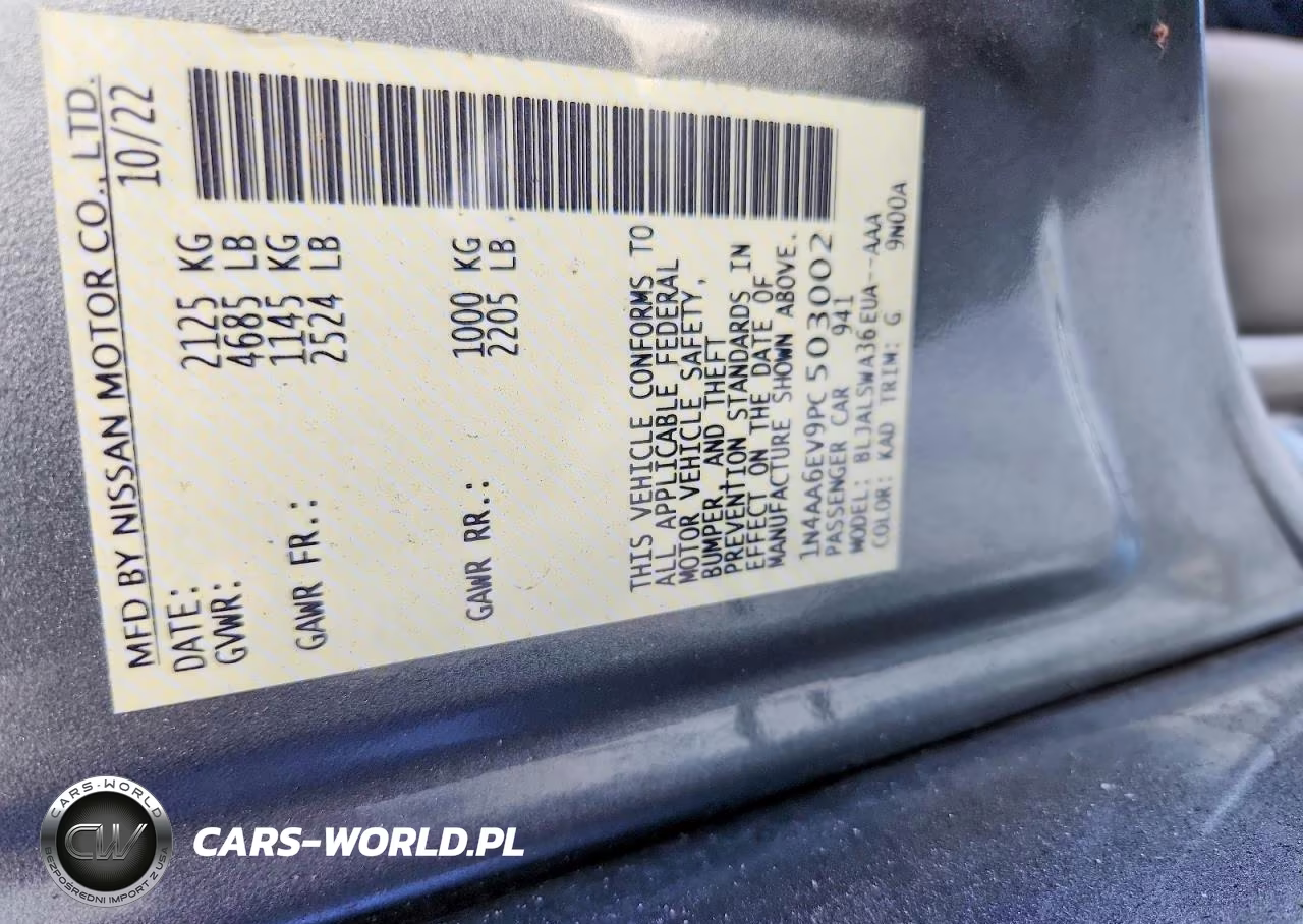 2023 Nissan Maxima Sr VIN:1N4AA6EV9PC503002 - 12