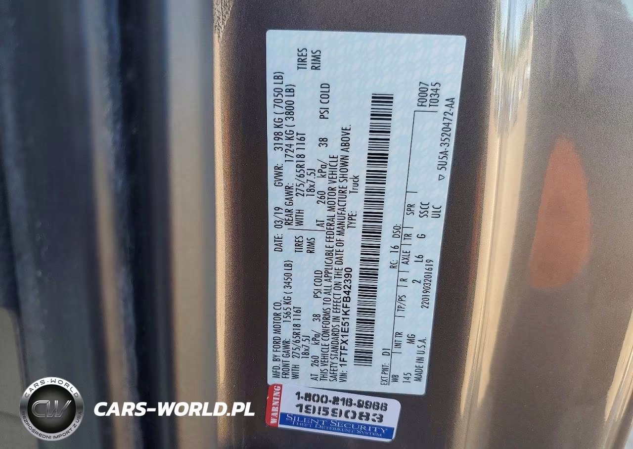 2019 Ford F150 Super Cab VIN:1FTFX1E51KFB42390 - 12