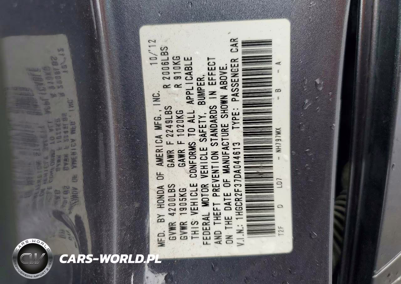 2013 Honda Accord Lx VIN:1HGCR2F37DA044613 - 12