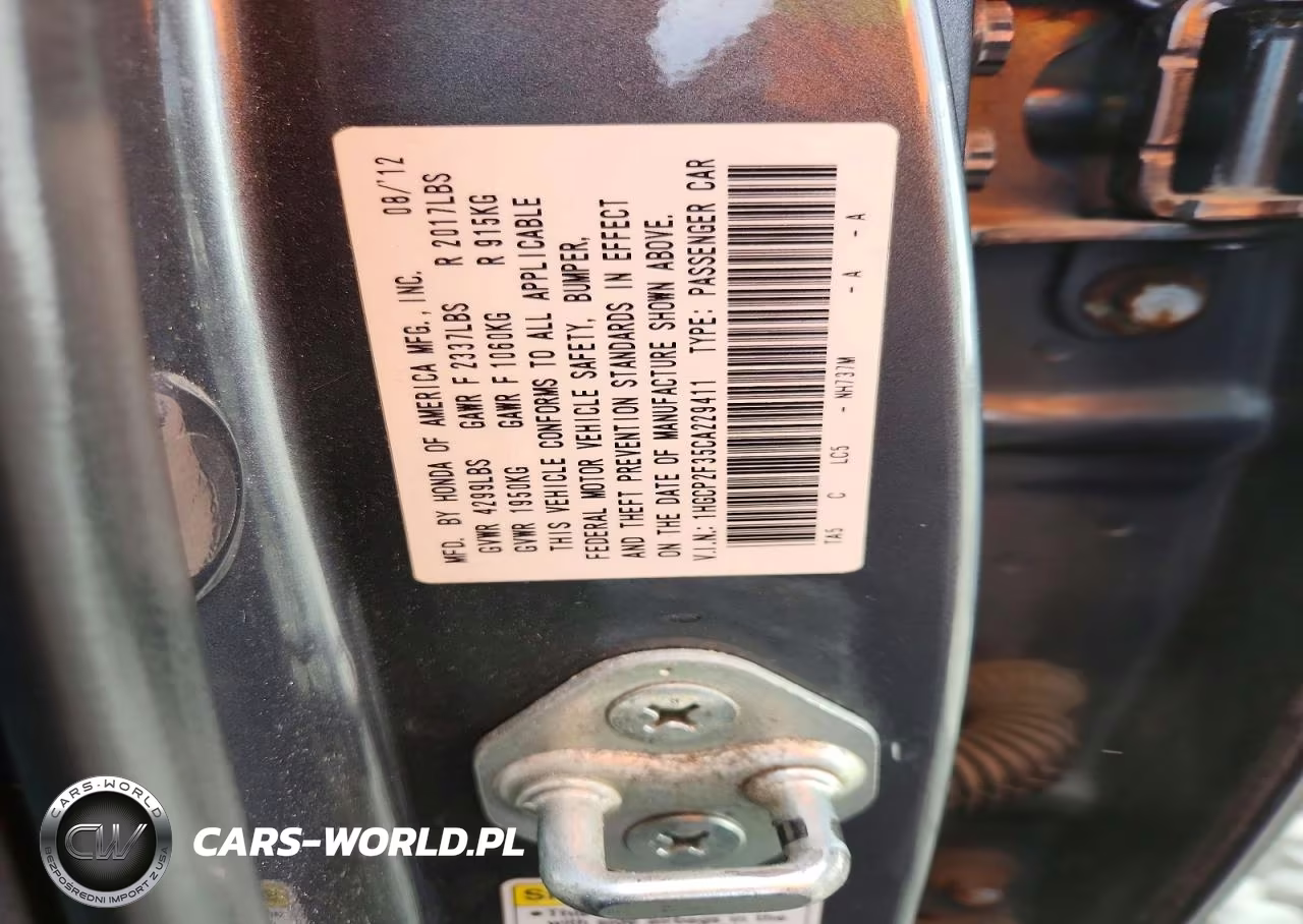 2012 Honda Accord Lx VIN:1HGCP2F35CA229411 - 12