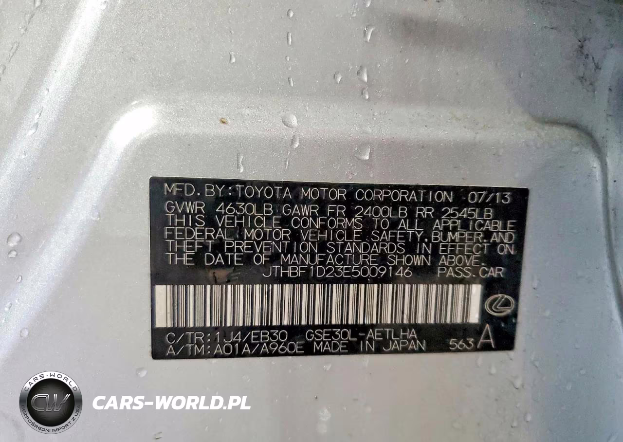 2014 Lexus Is 250 VIN:JTHBF1D23E5009146 - 12
