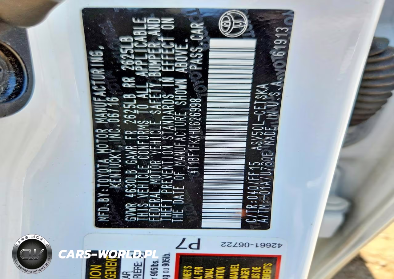 2017 Toyota Camry Se VIN:4T1BF1FKXHU626998 - 12