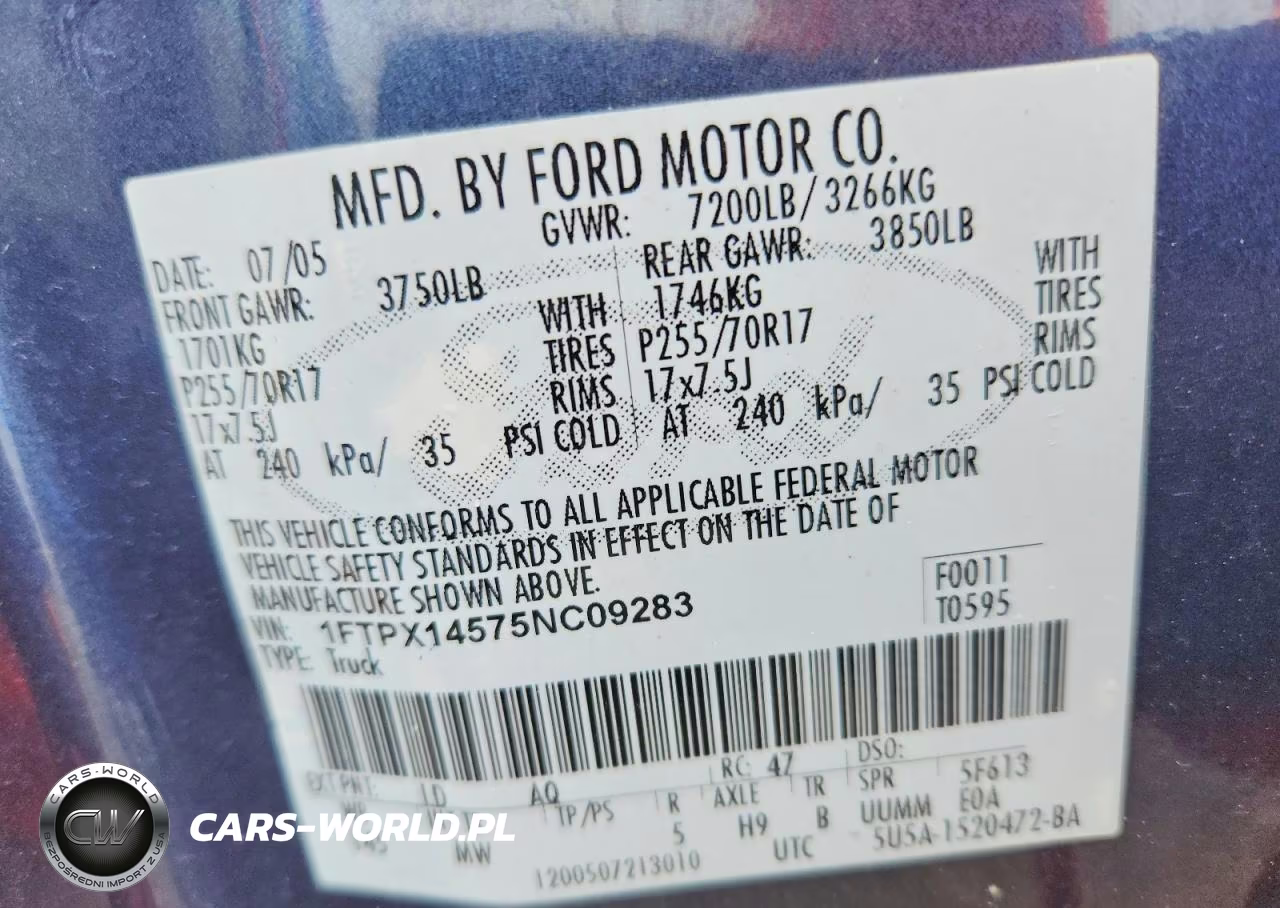 2005 Ford F150 VIN:1FTPX14575NC09283 - 13