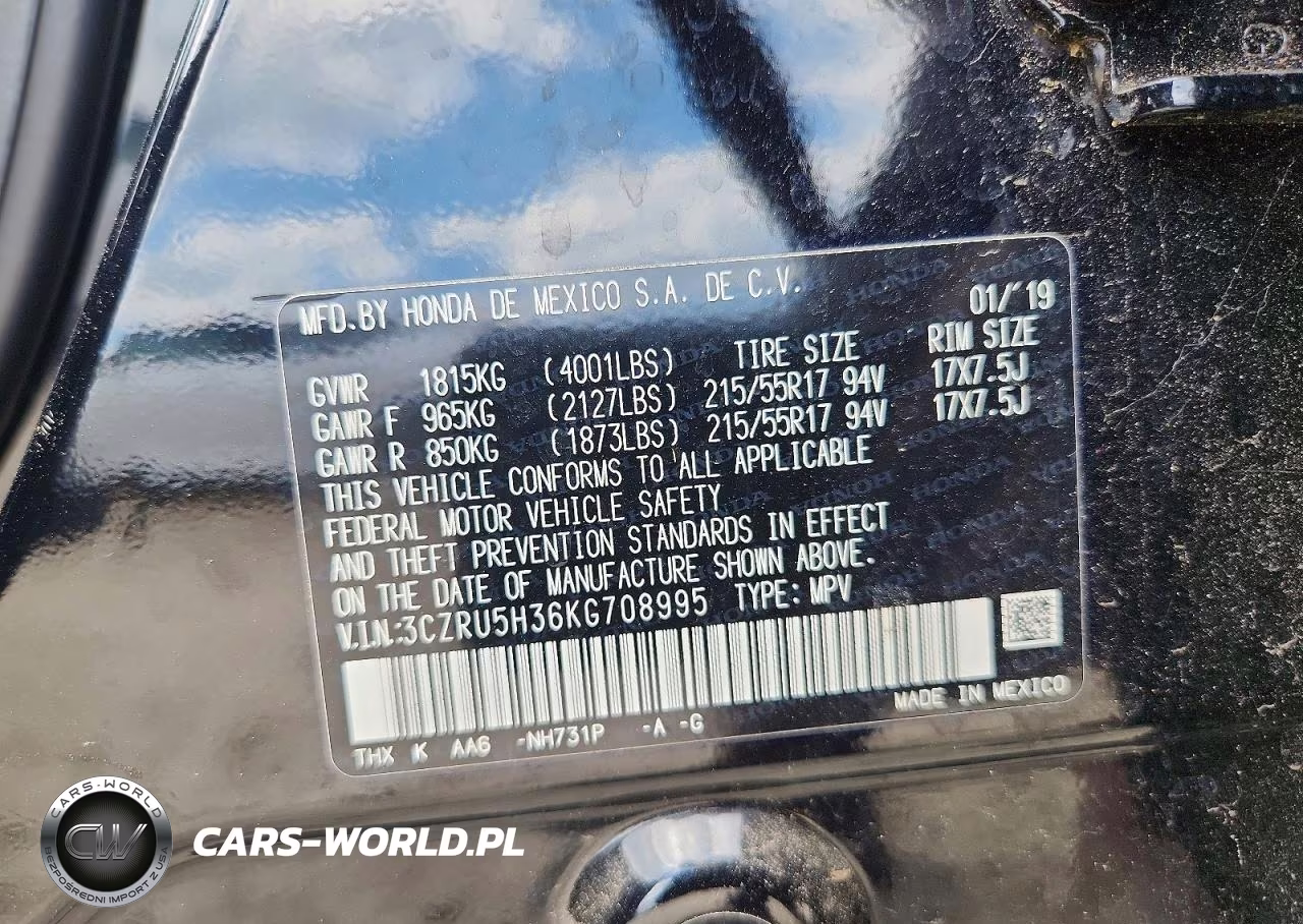 2019 Honda Hr-V Lx VIN:3CZRU5H36KG708995 - 13