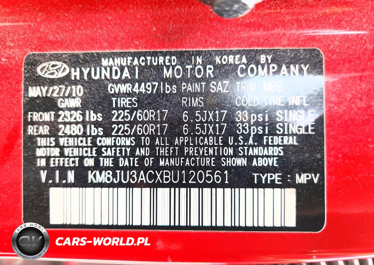 2011 Hyundai Tucson Gls VIN:KM8JU3ACXBU120561 - 14