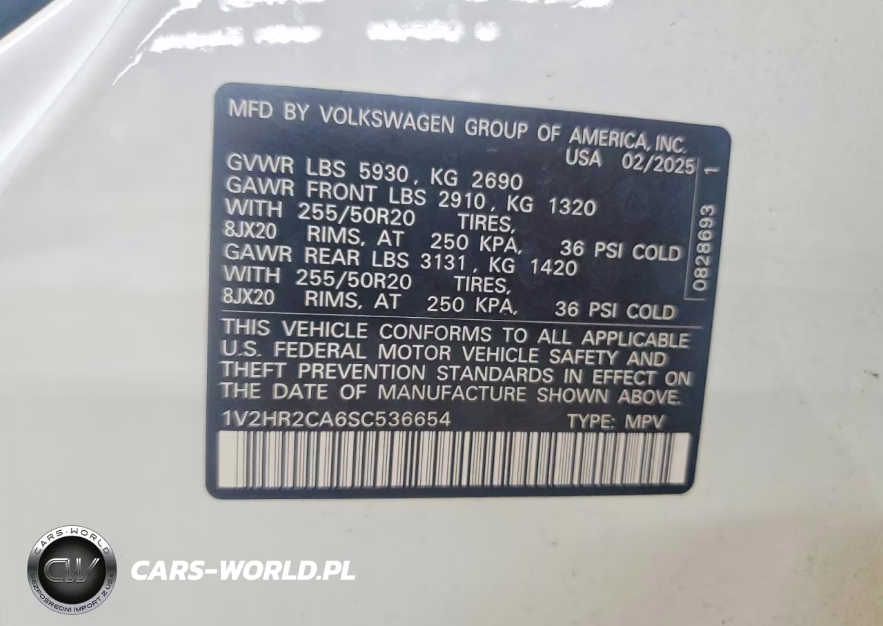 2025 Volkswagen Atlas Se VIN:1V2HR2CA6SC536654 - 12