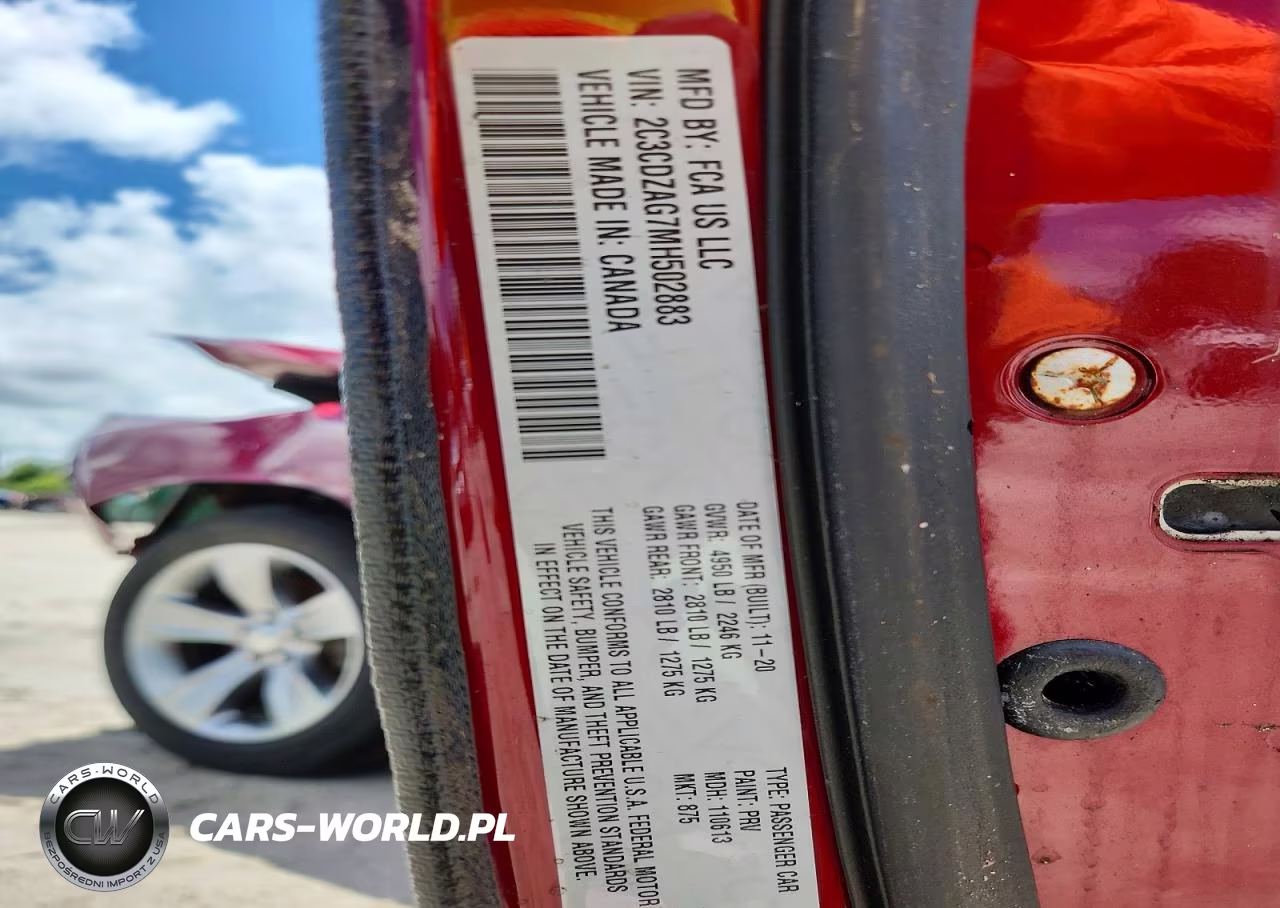 2021 Dodge Challenger Sxt VIN:2C3CDZAG7MH502883 - 12