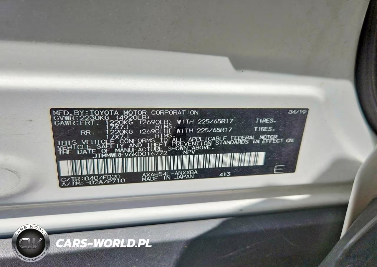2019 Toyota Rav4 Le VIN:JTMMWRFV6KD016772 - 13
